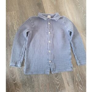 Analogie Boys Gray‎ Button Down Long Sleeve Shirt Size 8 100% Cotton